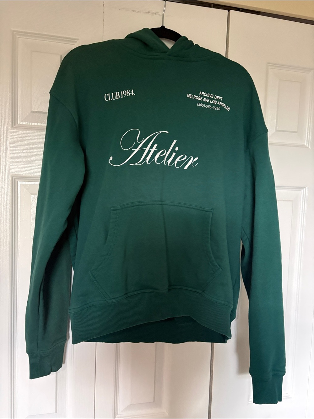 Rare, sold-out piece from a limited CLUB 1984 streetwear drop! Green hoodie.